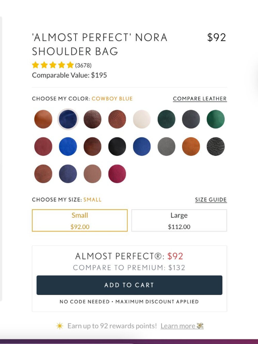 Portland Leather - 'Almost Perfect' Nora Shoulder Bag - Picture 5 of 15